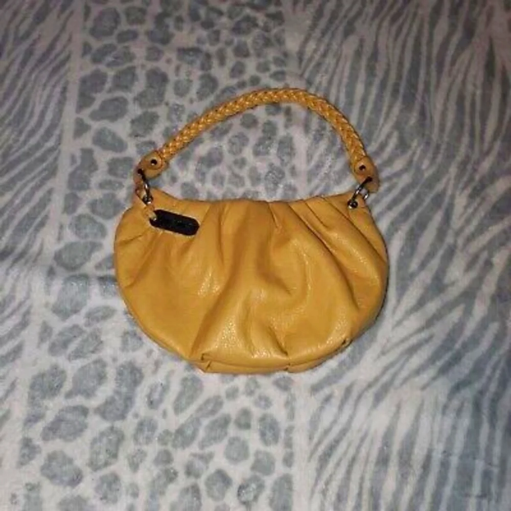 Nine West Yellow Hobo Handbag With Braided Strap